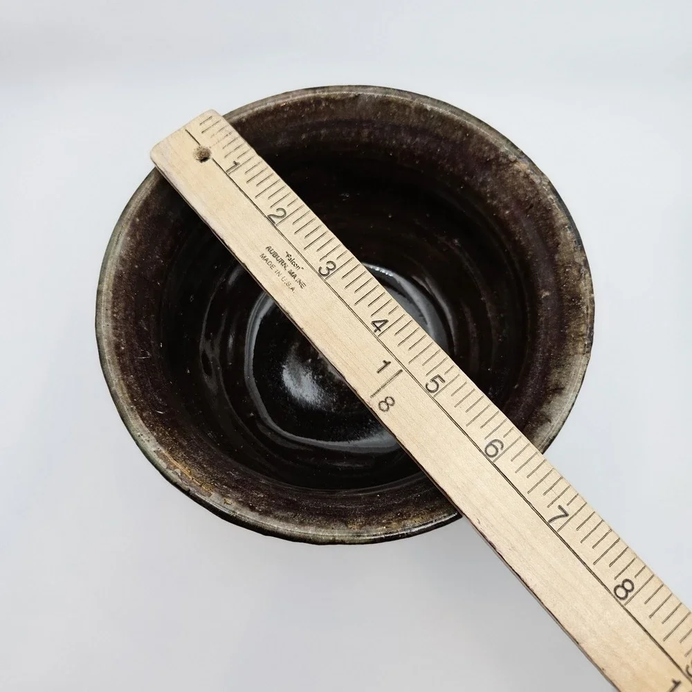 Vtg Hand Crafted Signed Studio Art Pottery Pot/Bowl, Glazed Stoneware